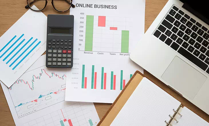 Calculator and financial spreadsheets